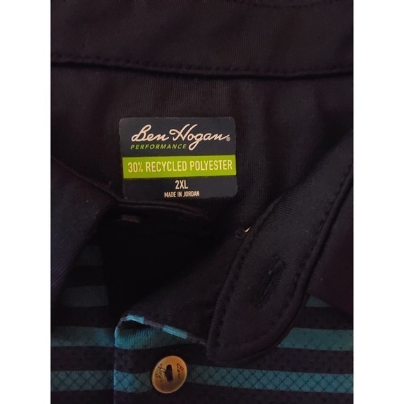 Men's Performane Ben Hogan Golf Polo, Size 2XL,  Blue,  30% Recycled Polyester - Picture 2 of 5